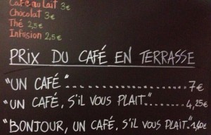 В Ницце есть кафе, где цена кофе зависит от вежливости клиента